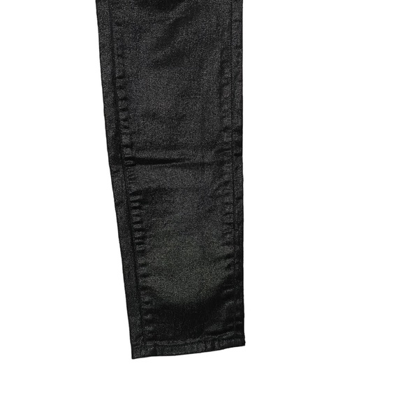 Lucky Brand Charlie Super Skinny Black Shiny Coated Mid Rise Jeans 6 28 - Picture 7 of 16